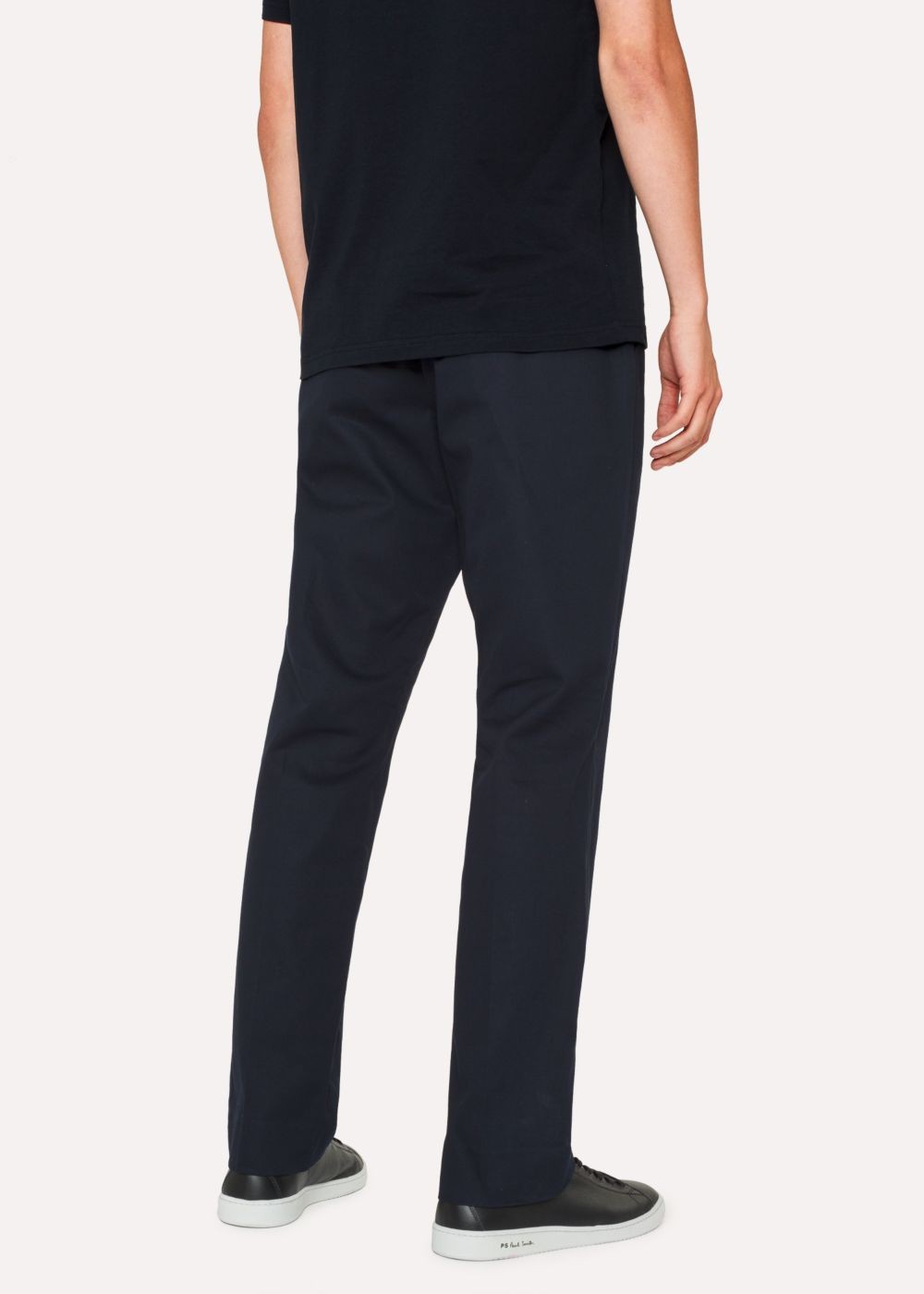 Paul Smith Men's Standard-Fit Dark Navy Organic Cotton Chinos Clothing