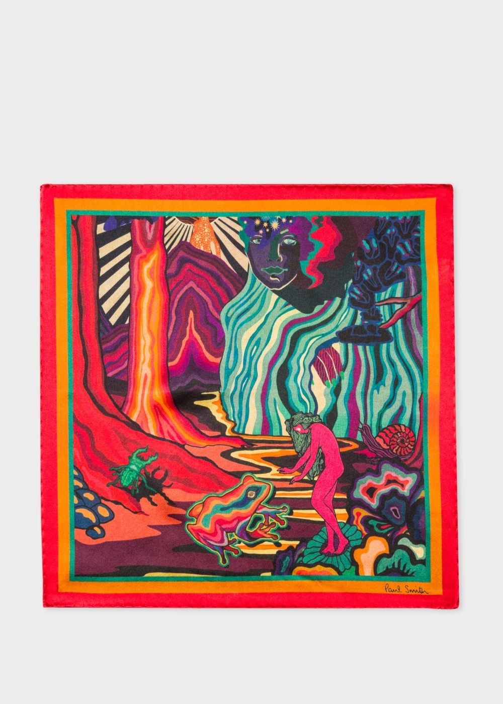 Paul Smith Men's Multi-Coloured 'dreamer' Print Silk Pocket Square Accessories