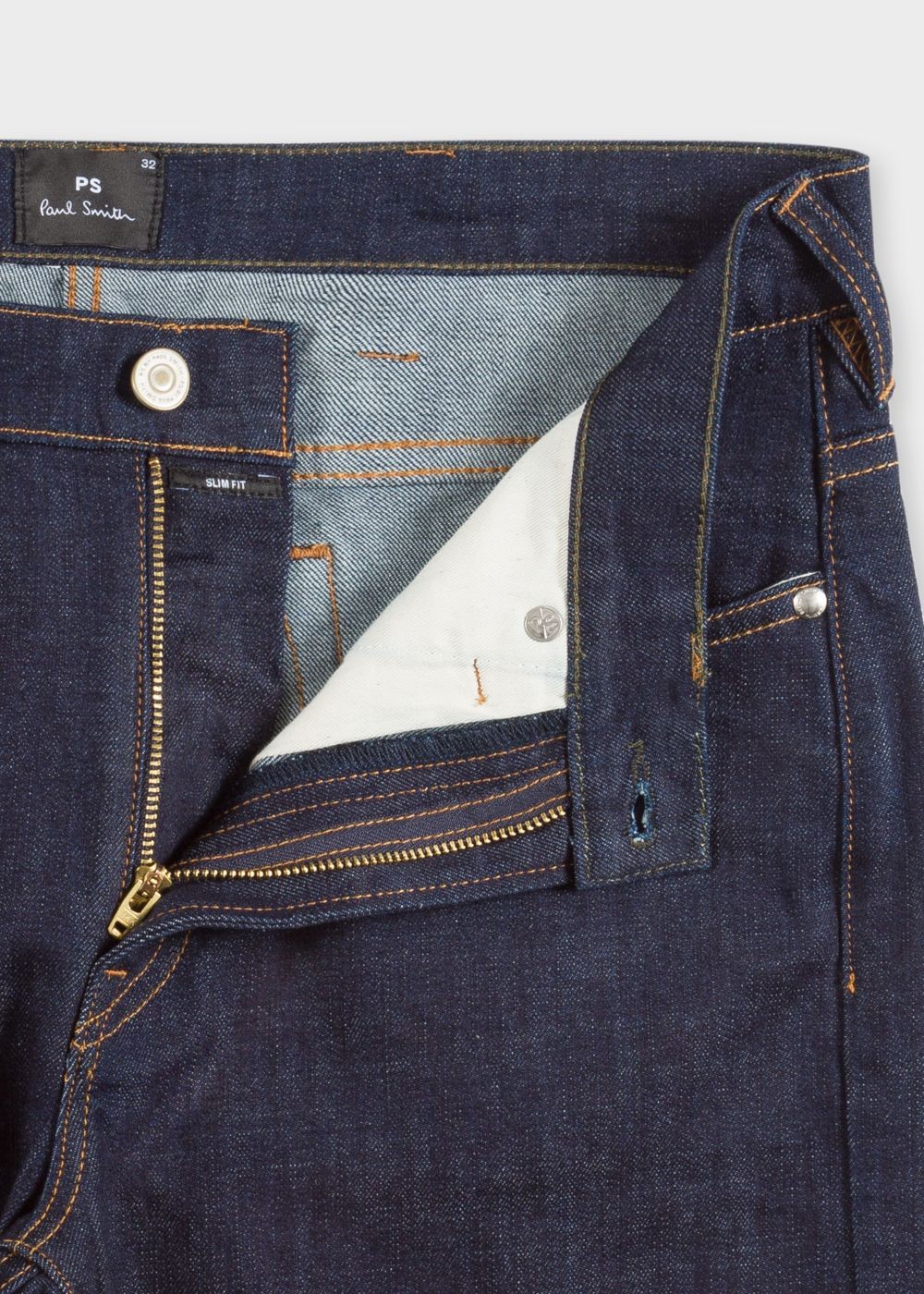 Paul Smith Men's Slim-Fit .8Oz 'super Soft Cross-Hatch' Indigo Jeans