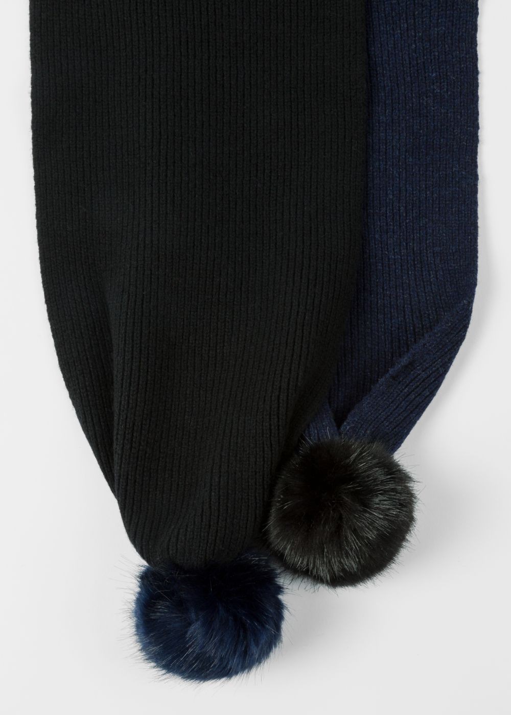 Paul Smith Womens's Navy And Black Wool Knit Scarf