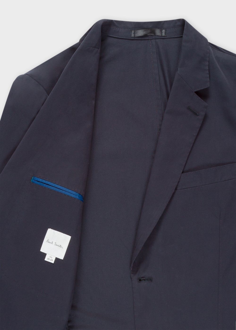 Paul Smith Mens's Tailored-Fit Dark Navy Unlined Cotton Blazer Clothing