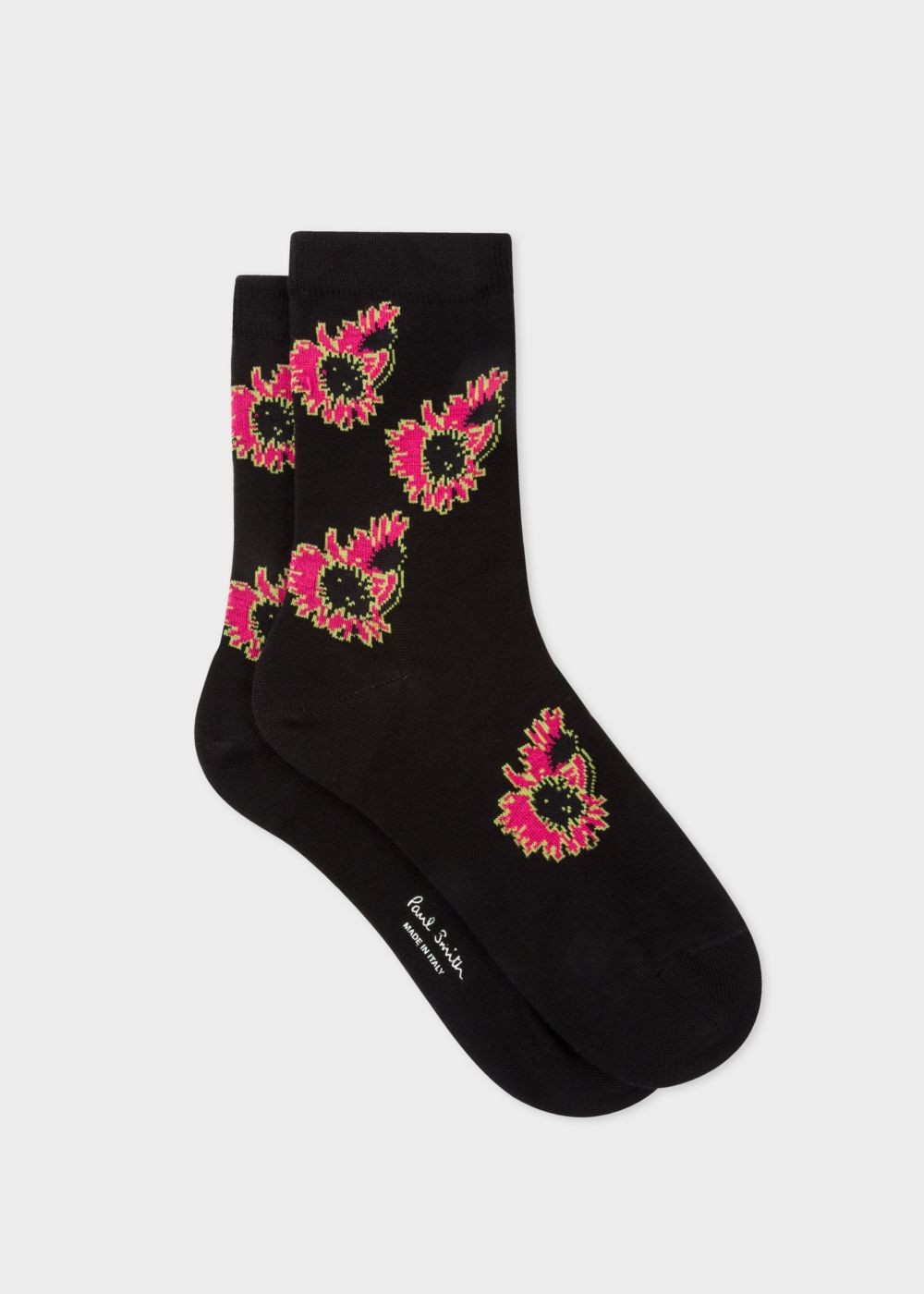 Paul Smith Womens's Black Floral Motif Socks