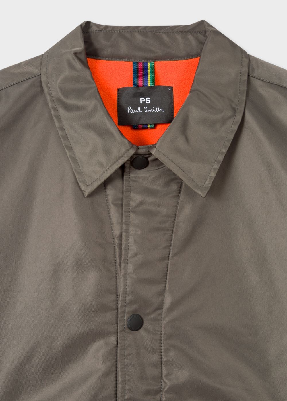 Paul Smith Mens's Khaki Work coat With Contrast Fleece Lining