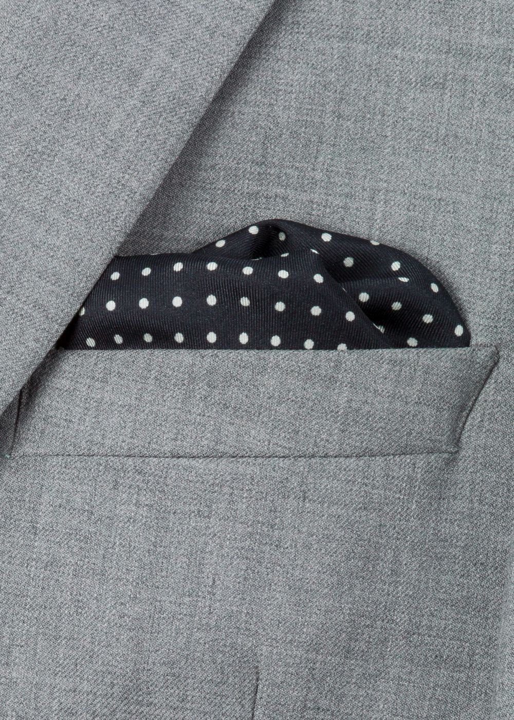 Paul Smith Mens's Black Polka Dot Silk Pocket Square 'signature Stripe' Border Accessories