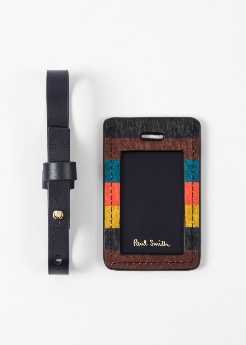 Paul Smith Men's 'bright Stripe' Leather Luggage Tag