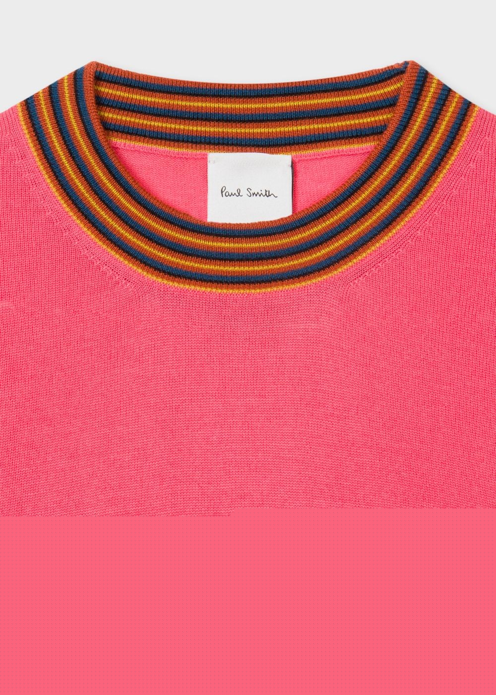 Paul Smith Women's Bright Pink Wool Sweater With 'artist Stripe' Collar