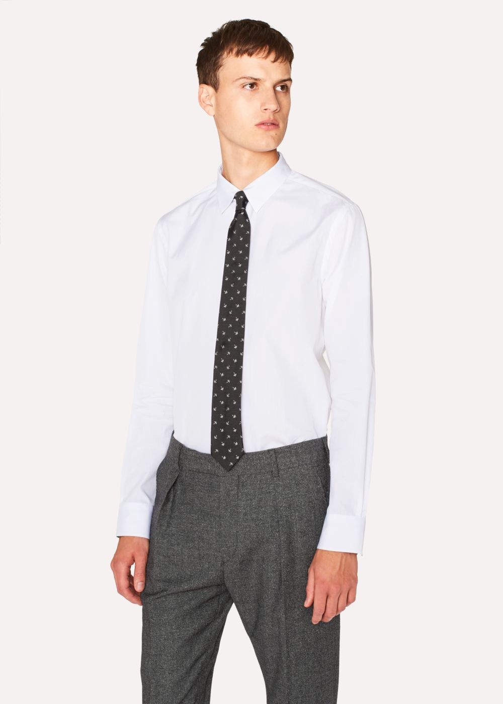 Paul Smith Men's Slim-Fit White Fil-?-Fil Cotton Tees With Sports Charm Button Placket