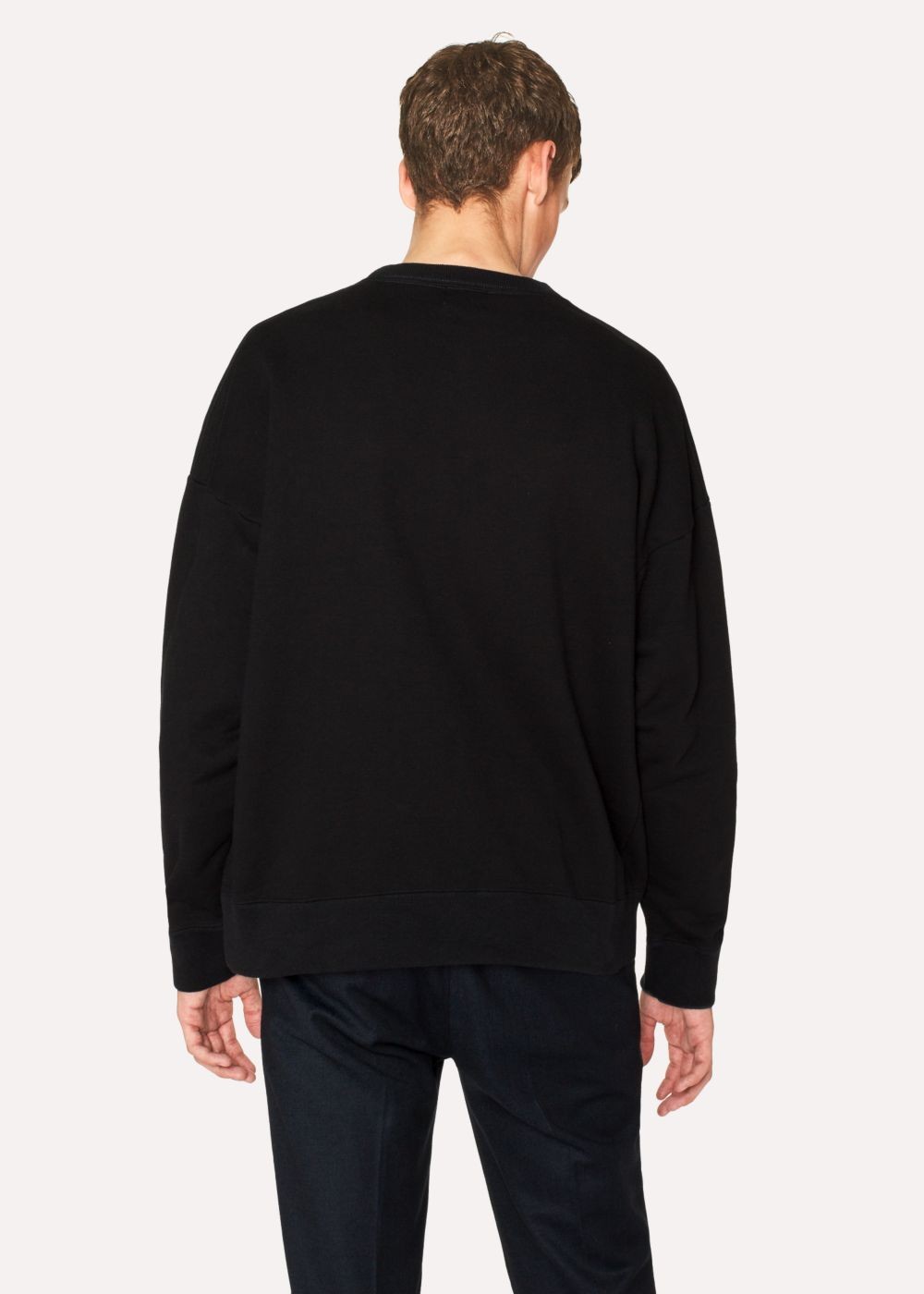 Paul Smith Mens's Black Red Ear 'large Rabbit Logo' Print Sweatshirt