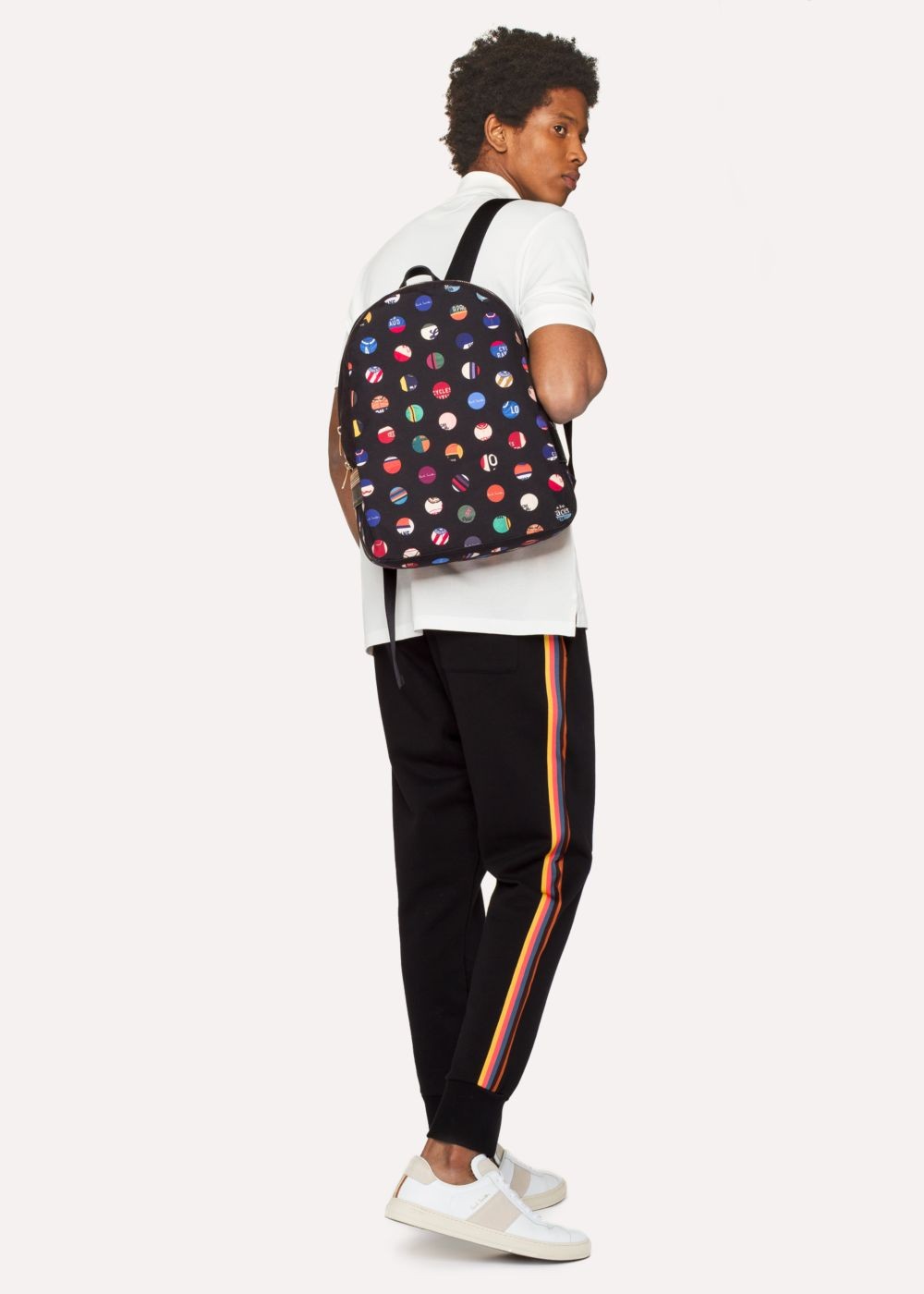 Paul Smith Mens's 'cycle Dot' Print Canvas Backpack