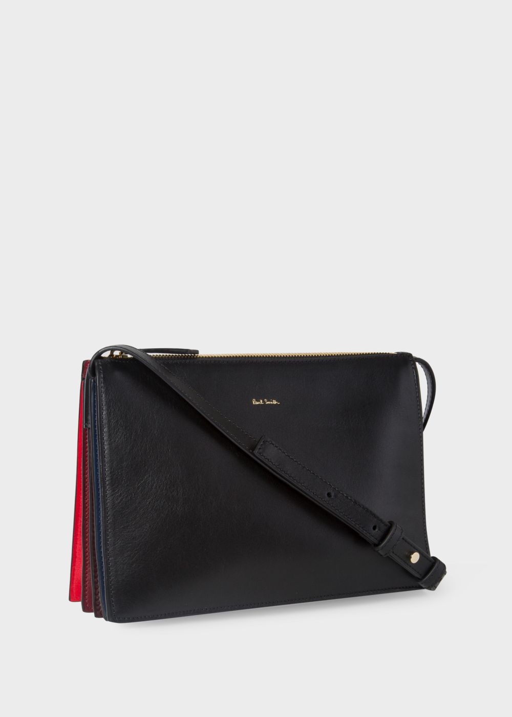 Paul Smith Women's Black And Red 'concertina' Cross-Body HandBags