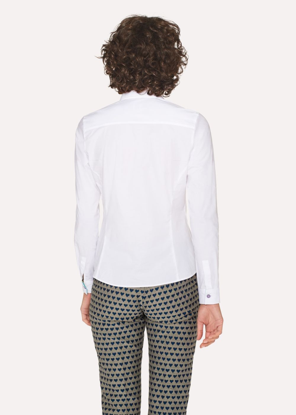 Paul Smith Women's White Slim-Fit Stretch-Cotton Tshirts With 'cycle Stripe' Cuff Linings