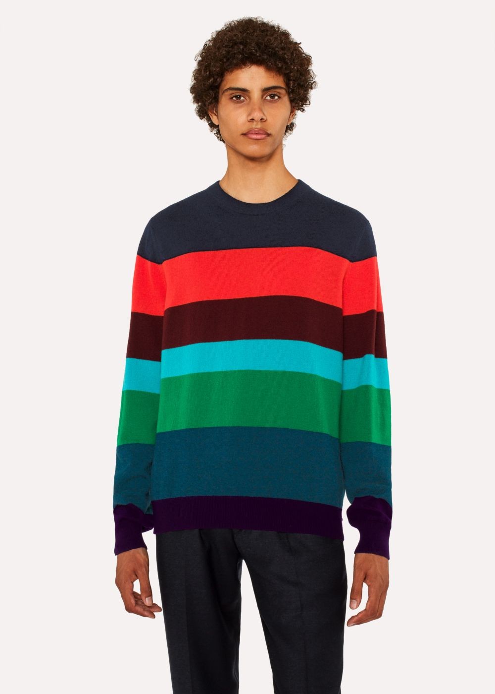 Paul Smith Men's Striped Cashmere Crew Neck Sweater