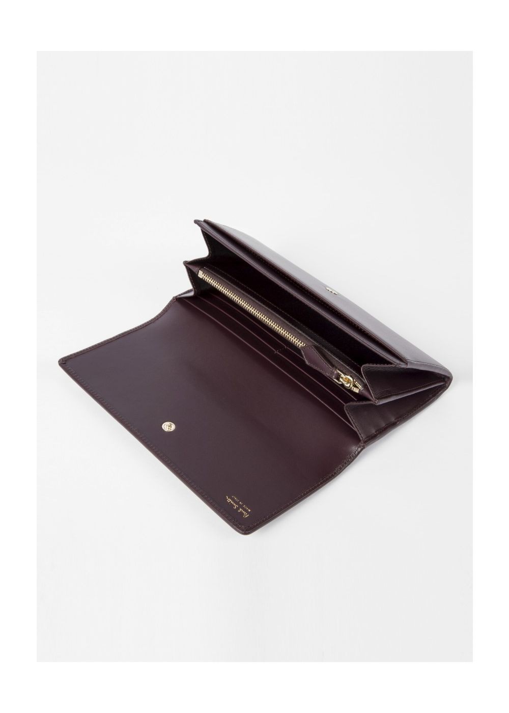 Paul Smith Women's Damson Leather Monogrammed Tri-Fold Wallet