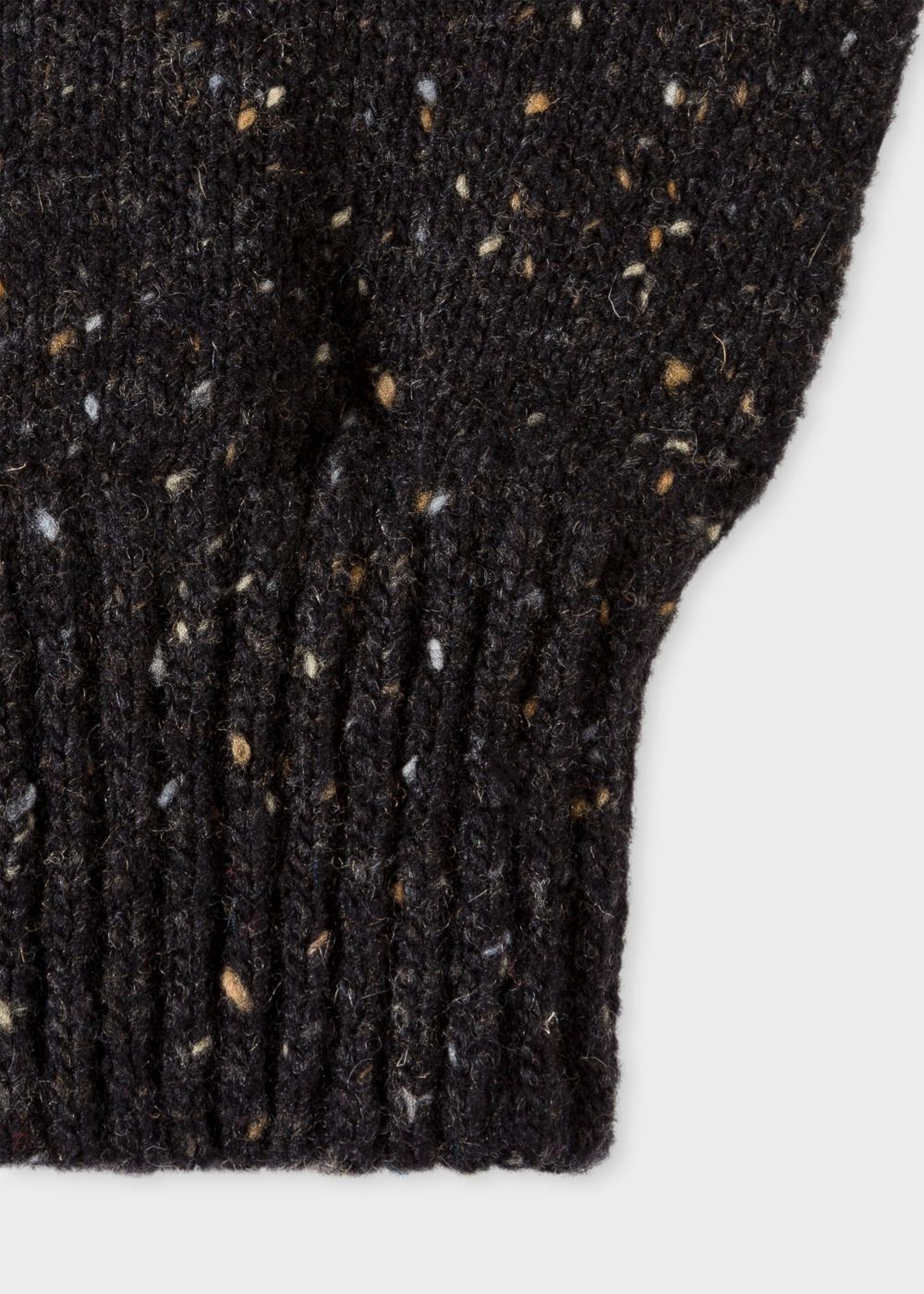 Paul Smith Mens's Black Donegal Stripe Wool Gloves