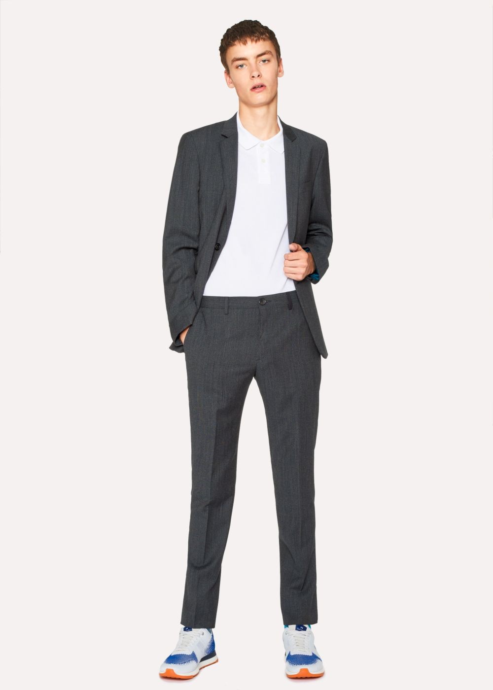 Paul Smith Men's Slim-Fit Navy Flecked-Wool Buggy-Lined Blazer Clothing