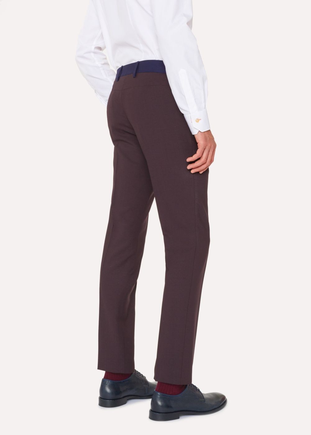 Paul Smith Men's Slim-Fit Damson And Navy Wool Pants