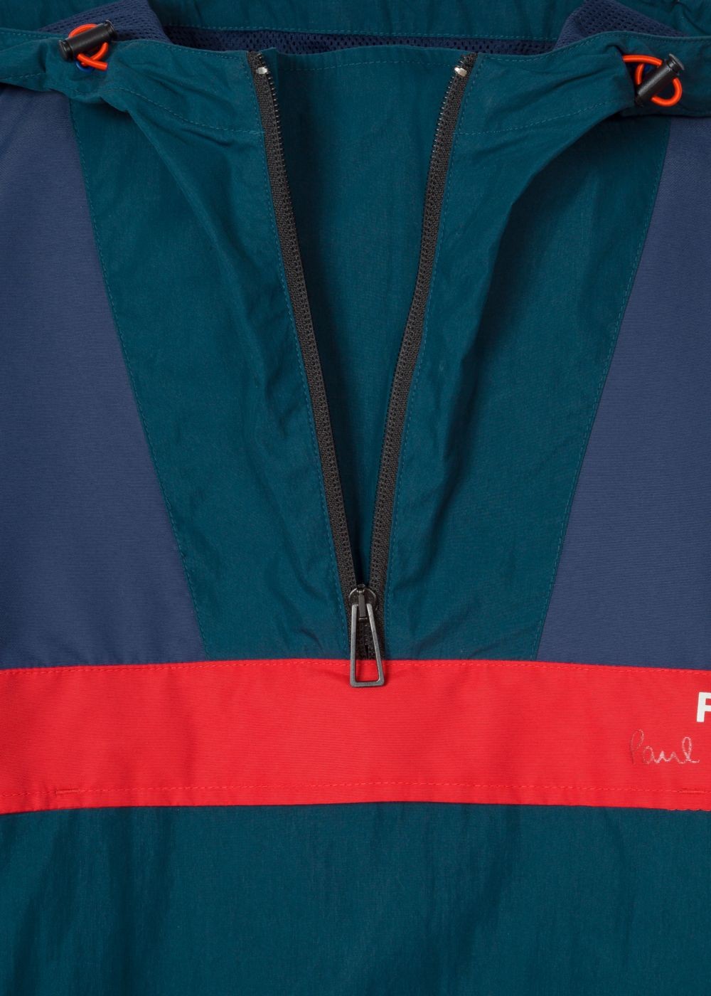 Paul Smith Men's Navy And Red Showerproof Anorak With Contrast Panels Clothing