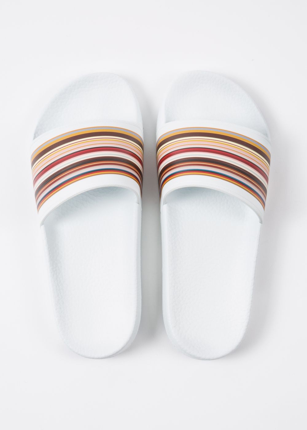 Paul Smith Womens's White 'rubina' Slides With 'signature Stripe' Detail