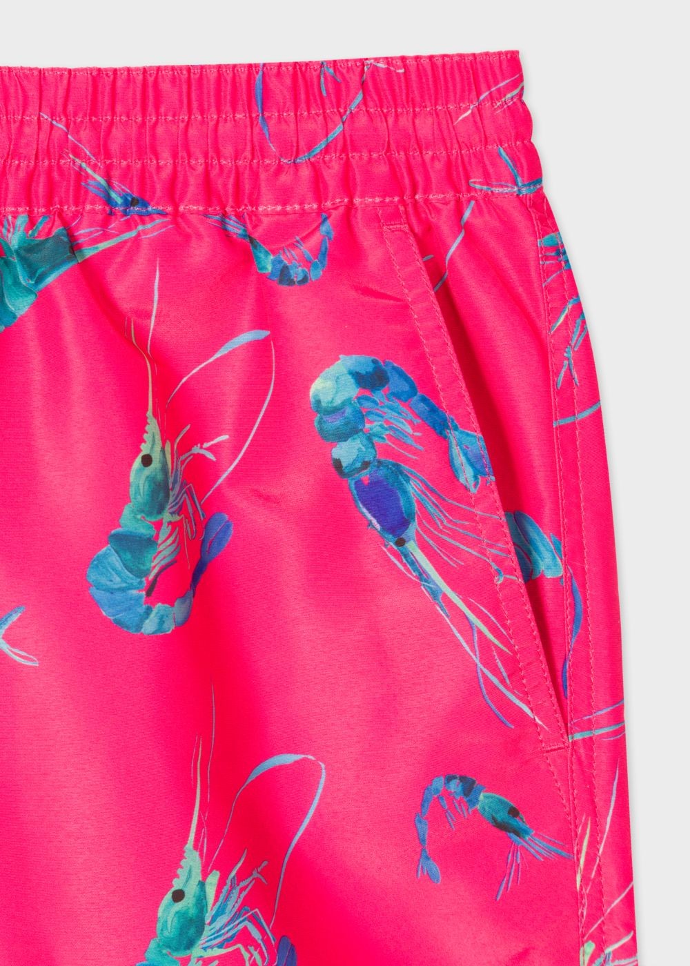 Paul Smith Men's Fluorescent Pink 'prawn' Print Swim Shorts