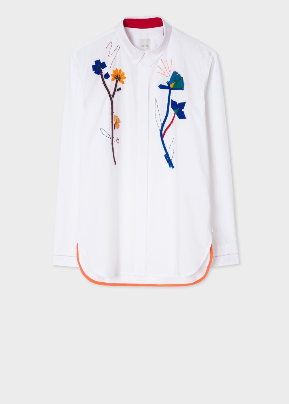 Paul Smith Lady's White Cotton TShirt With Ribbon Appliqué