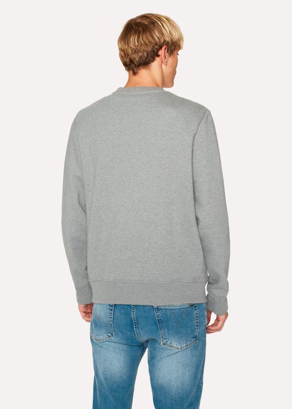 Paul Smith Men's Grey Marl Organic-Cotton Large Dino Sweatshirt