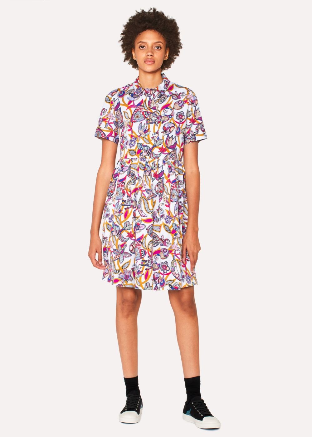 Paul Smith Women's White 'karami Collage' Print Shirts Dress