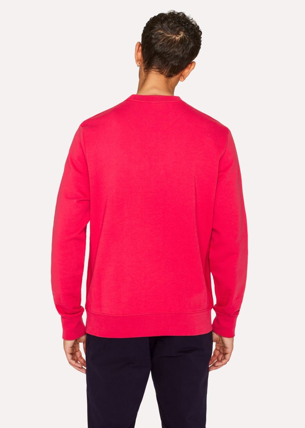Paul Smith Men's Coral Pink Cotton Embroidered 'dino' Sweatshirt