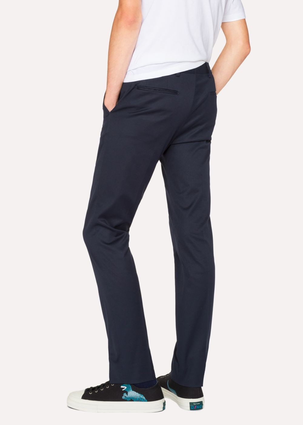Paul Smith Men's Slim-Fit Navy Cotton-Stretch Pants