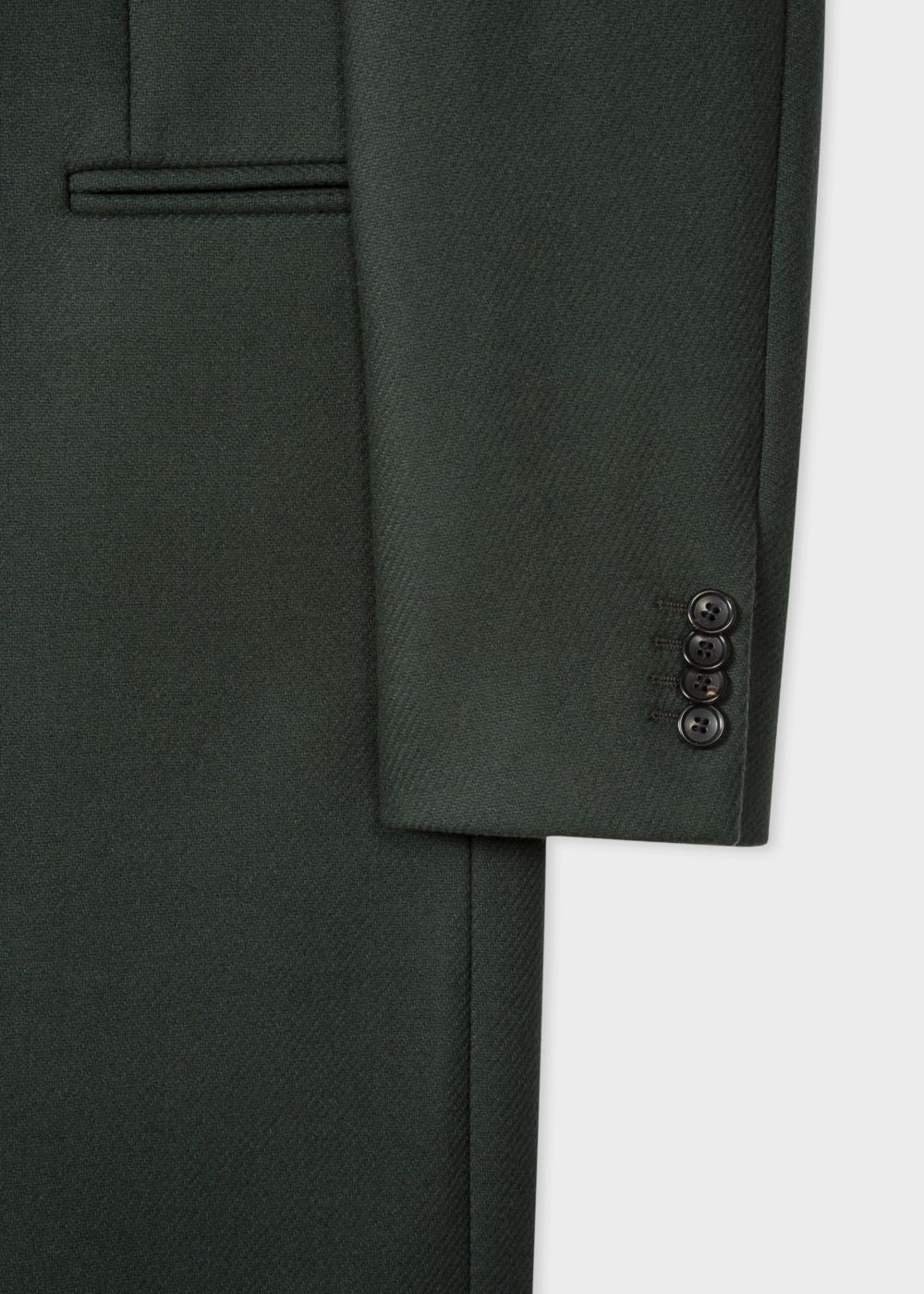 Paul Smith Men's Dark Green Wool-Cashmere Overcoat