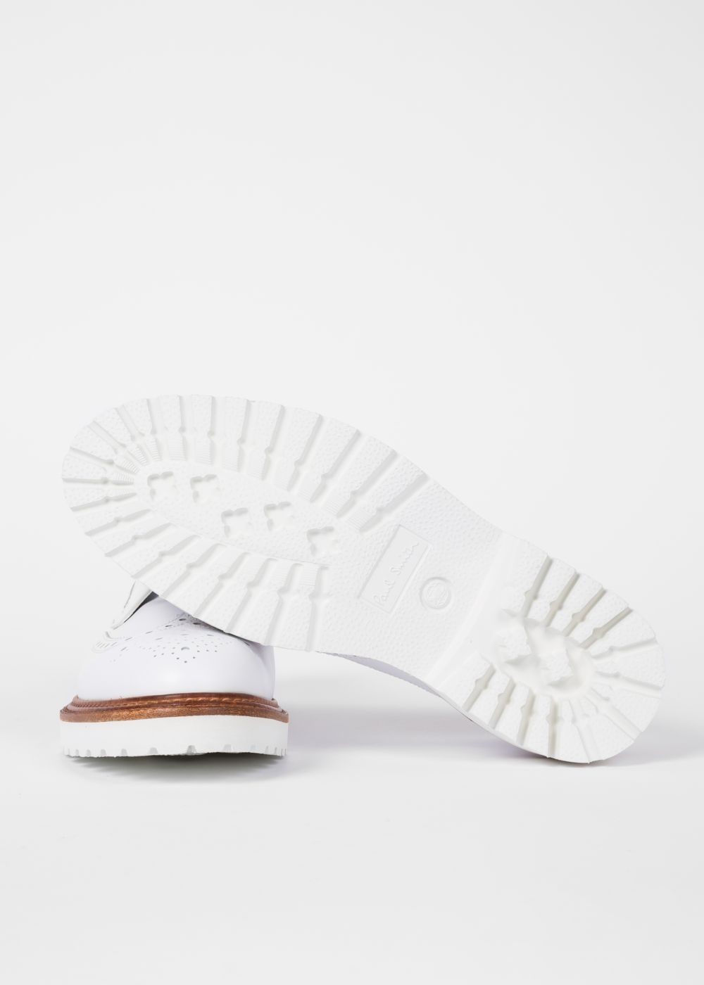 Paul Smith Men's White Leather 'vegas' Brogues Sneakers