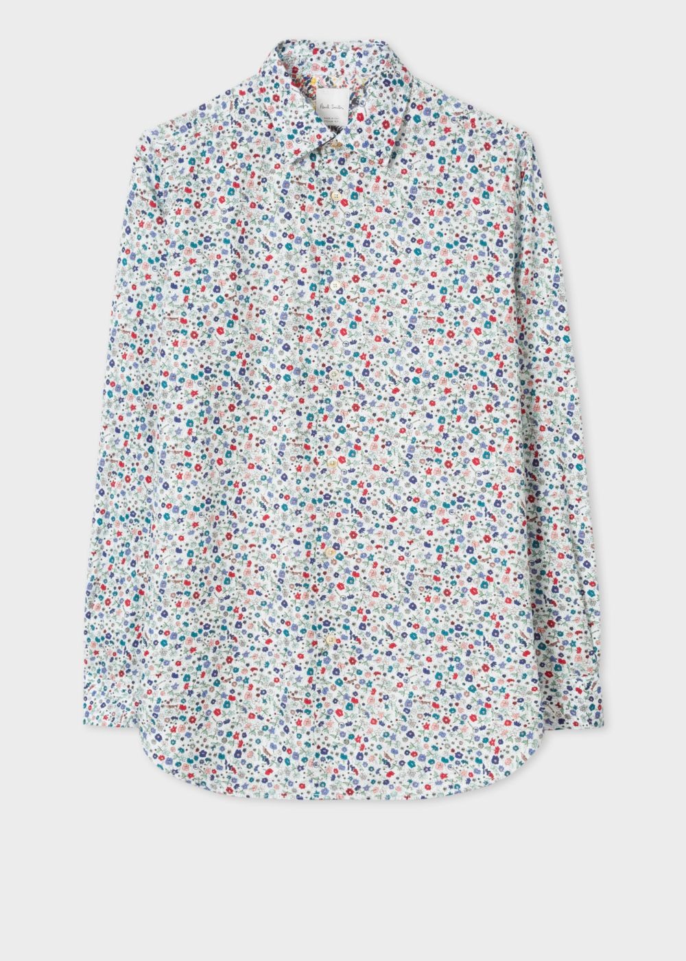 Paul Smith Mens's Classic-Fit 'music Floral' Print Tshirt With 'artist Stripe' Cuff Lining