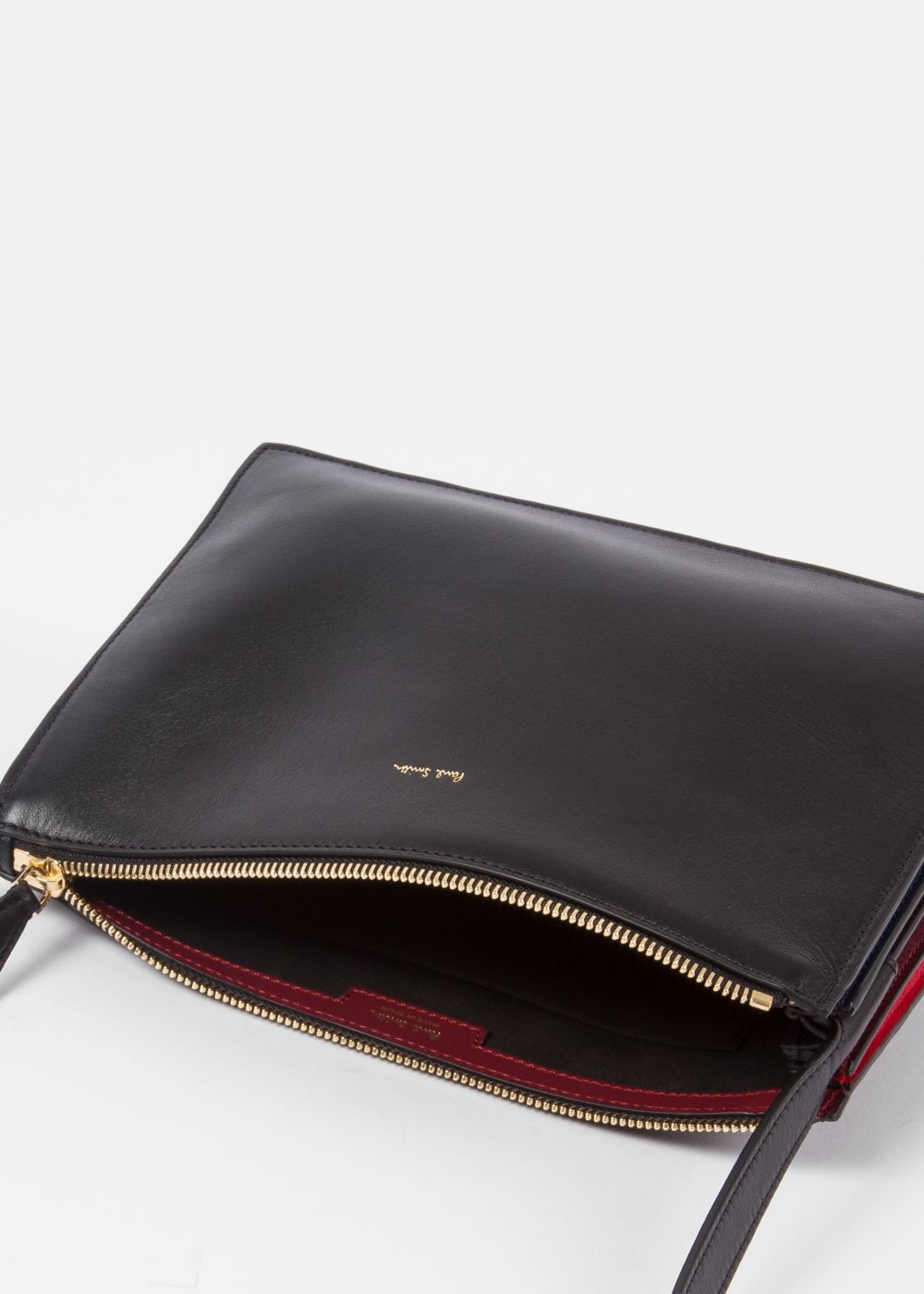 Paul Smith Women's Black And Red 'concertina' Cross-Body HandBags