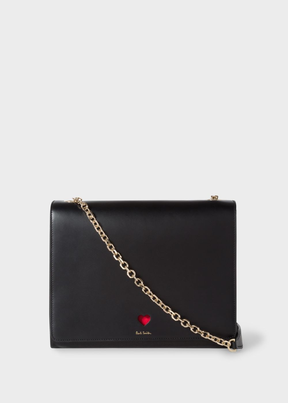 Paul Smith Lady's Black 'heart' Leather Shoulder Handbag