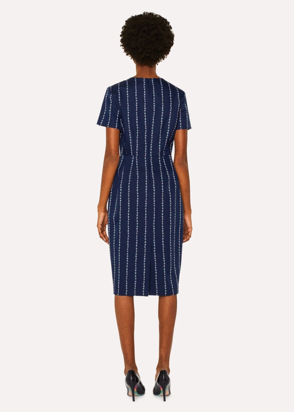 Paul Smith Womens's Navy 'floral Stripe' Shift Dress