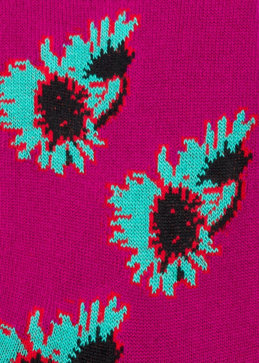 Paul Smith Women's Fuchsia Floral Motif Socks