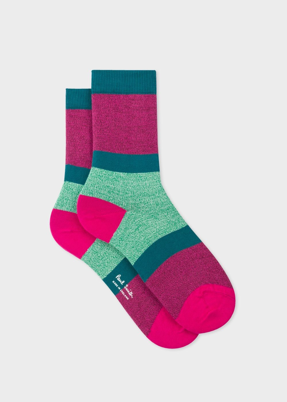 Paul Smith Women's Pink Flecked-Stripe Socks