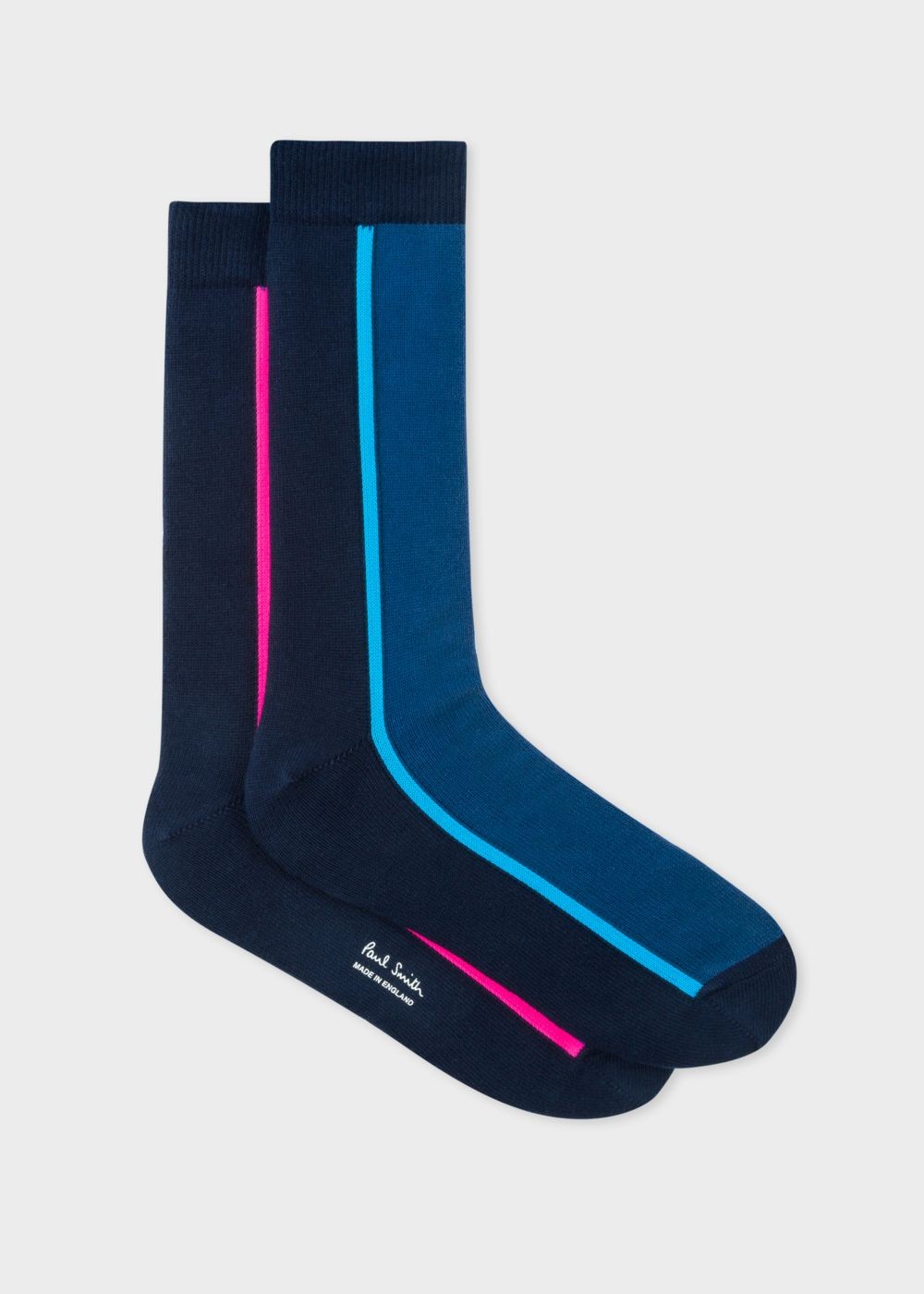 Paul Smith Men's Navy And Blue Vertical Stripe Socks