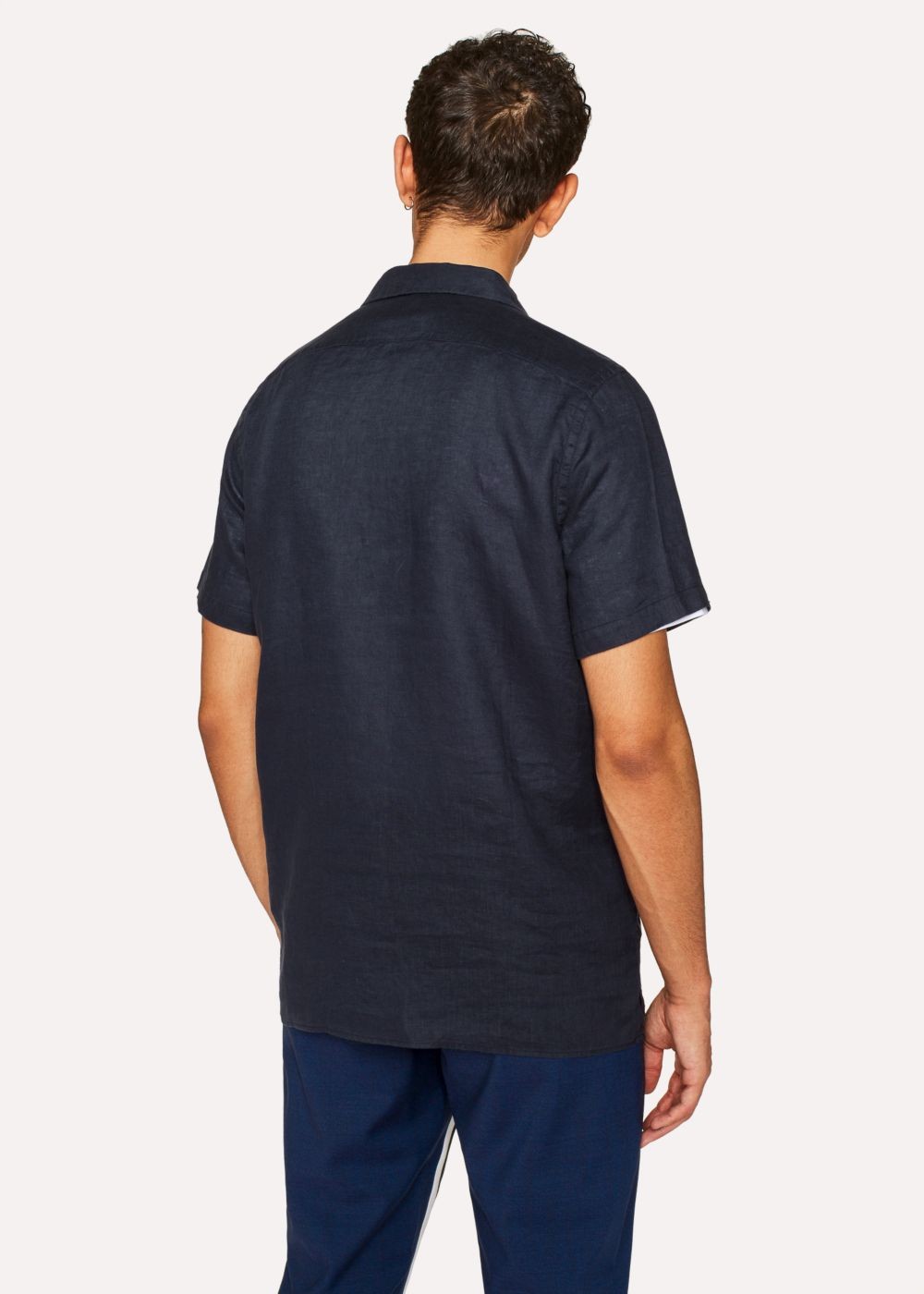 Paul Smith Men's Classic-Fit Dark Navy Linen Short-Sleeve T-Shirts