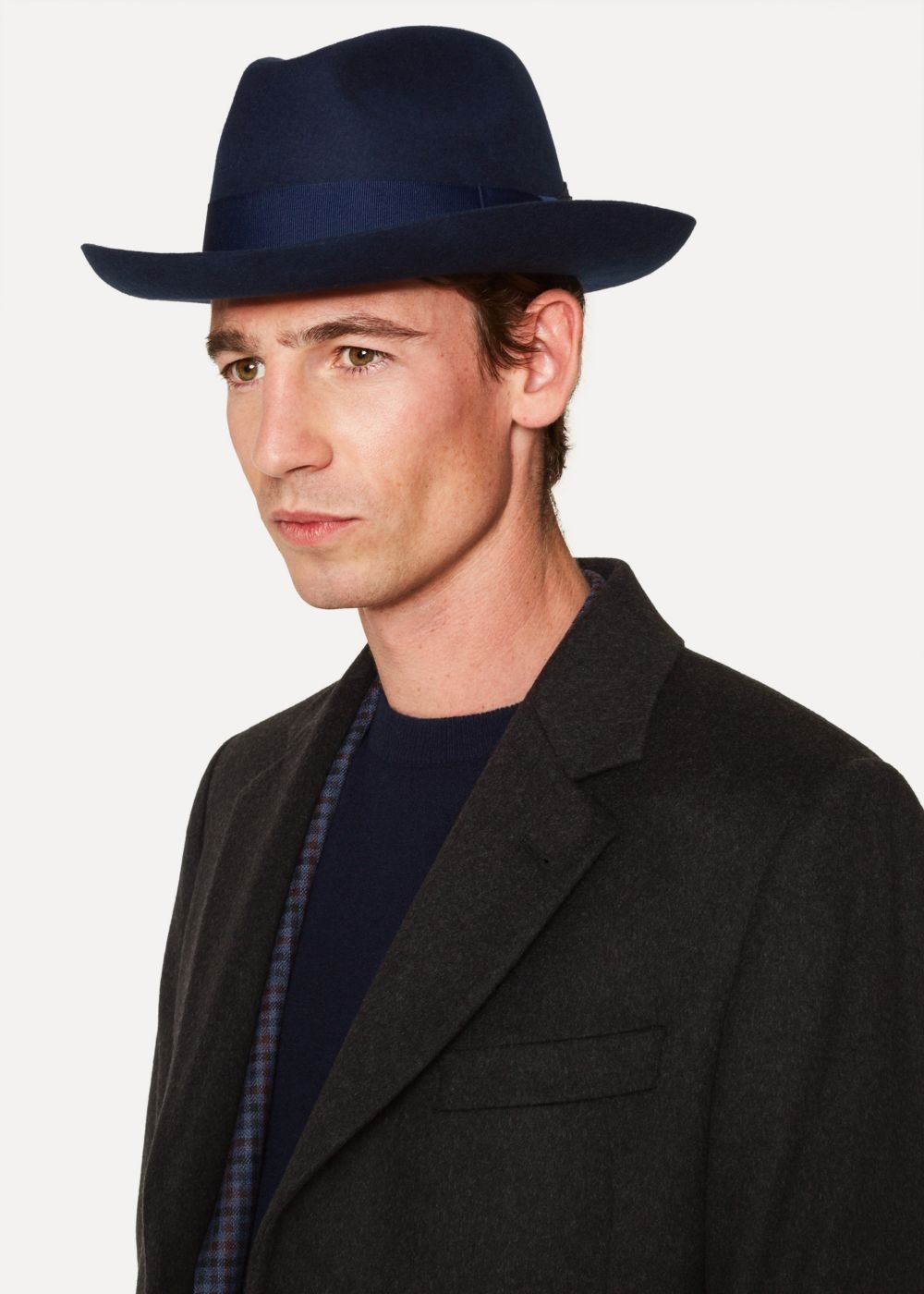 Paul Smith Men's Navy Wool-Felt Fedora Hat