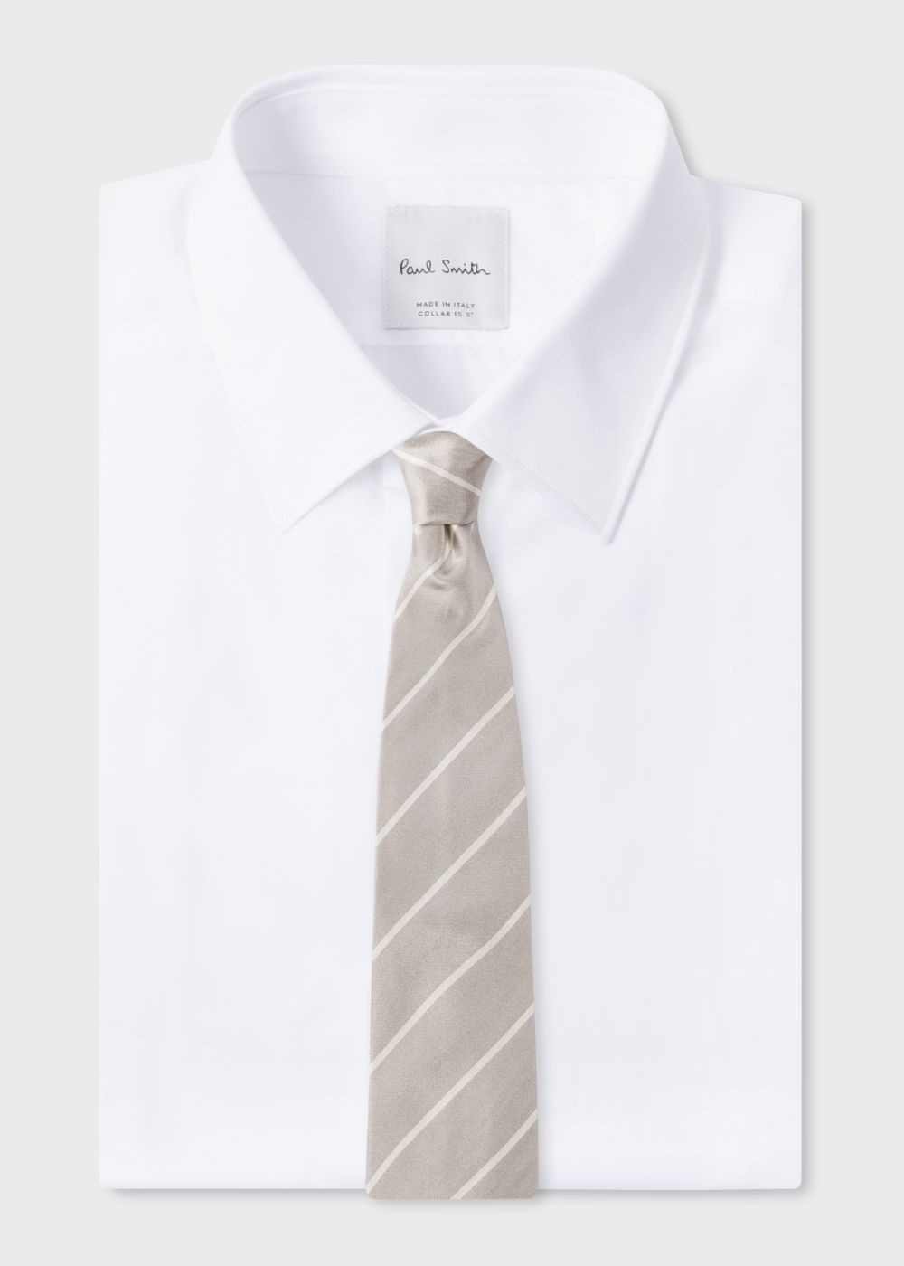 Paul Smith Men's Grey Diagonal Stripe Silk Tie