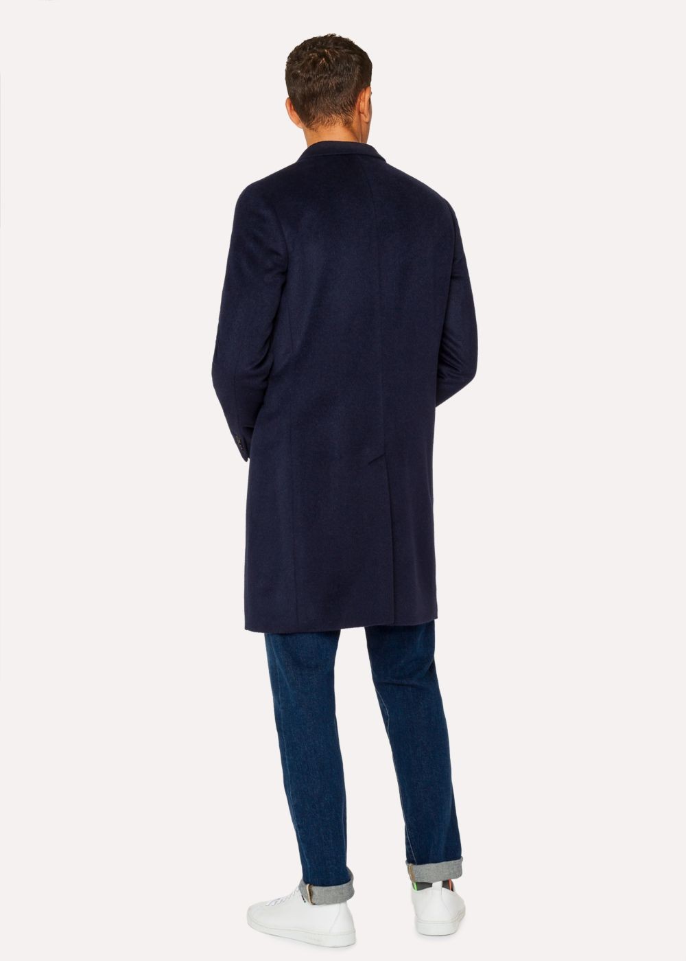 Paul Smith Mens's Dark Navy Alpaca-Wool Blend Overcoat