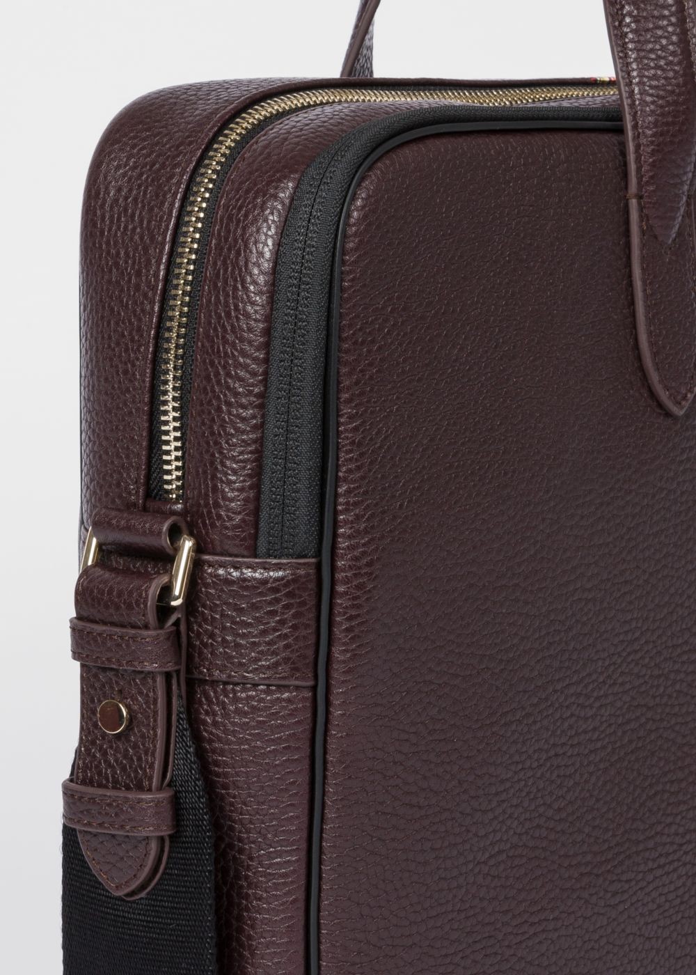 Paul Smith Men's Dark Burgundy Signature Stripe Leather Business Folio Accessories