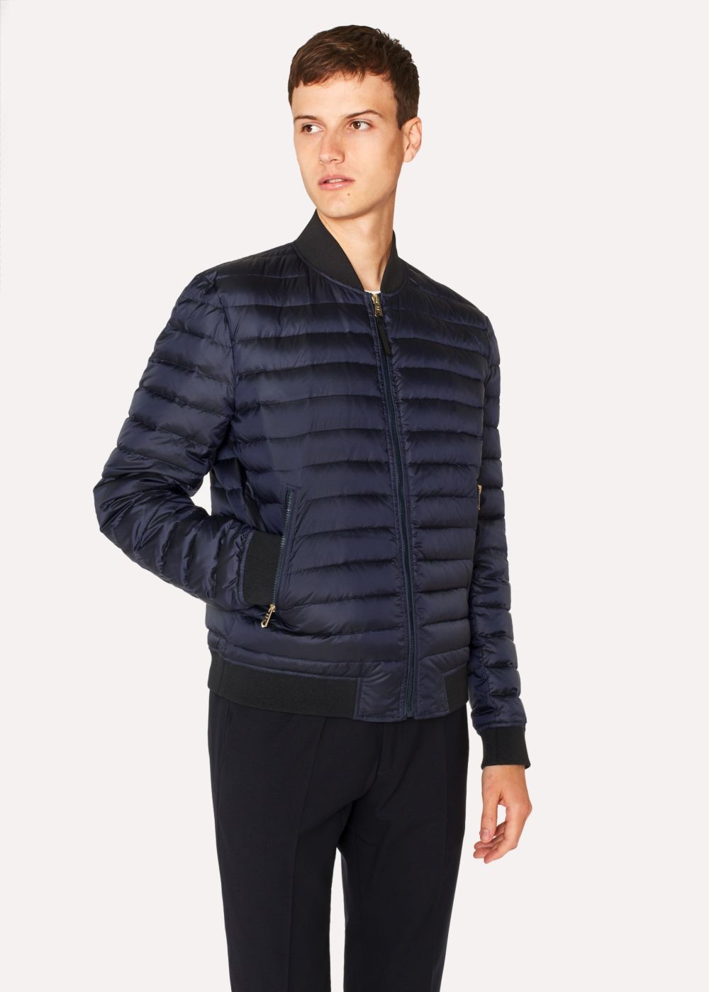 Paul Smith Mens's Navy Down-Filled Bomber Jacket