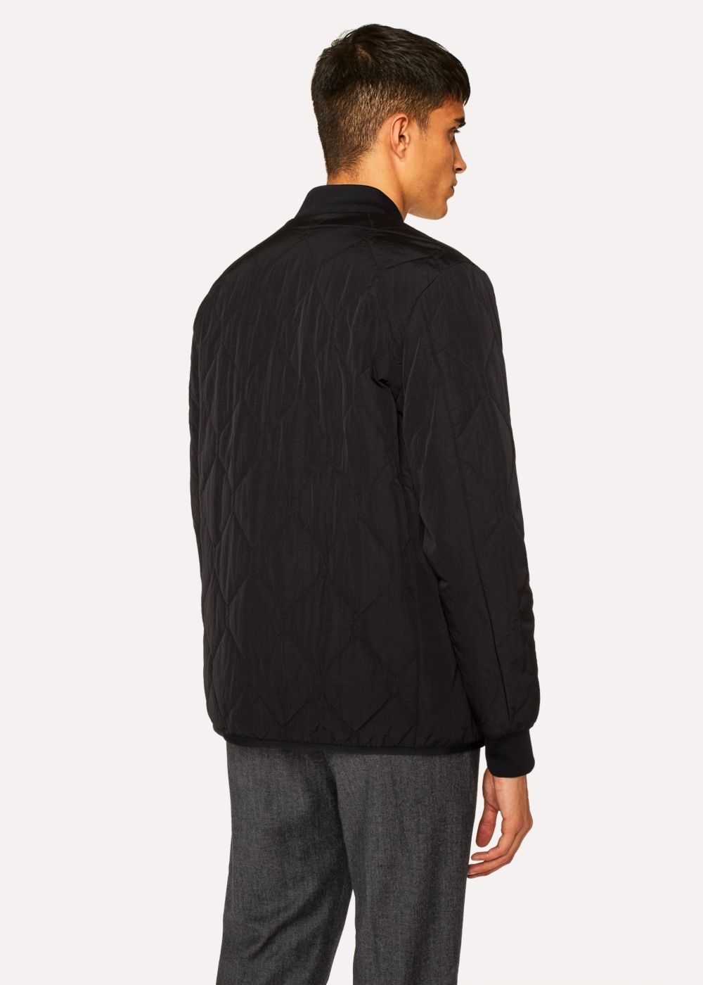 Paul Smith Men's Black Diamond-Quilted Bomber Jacket