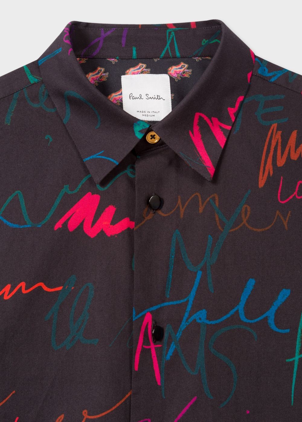 Paul Smith Mens's Slim-Fit Black 'ideas Script' Print Cotton Tshirt