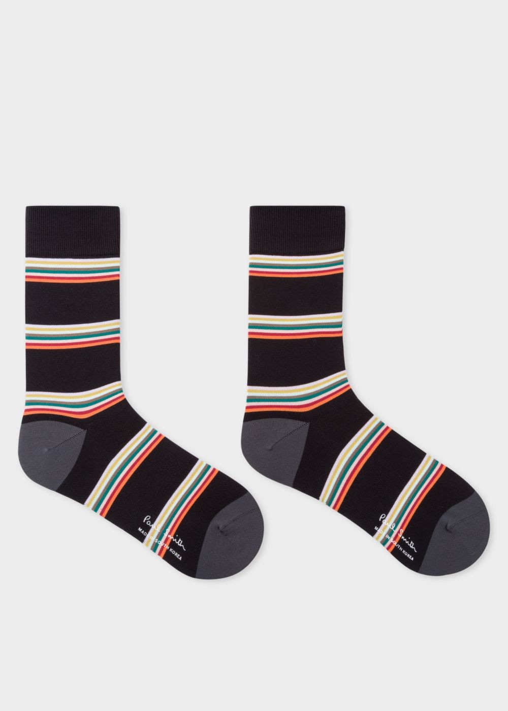 Paul Smith Men's Black Block-Stripe Cycling Socks