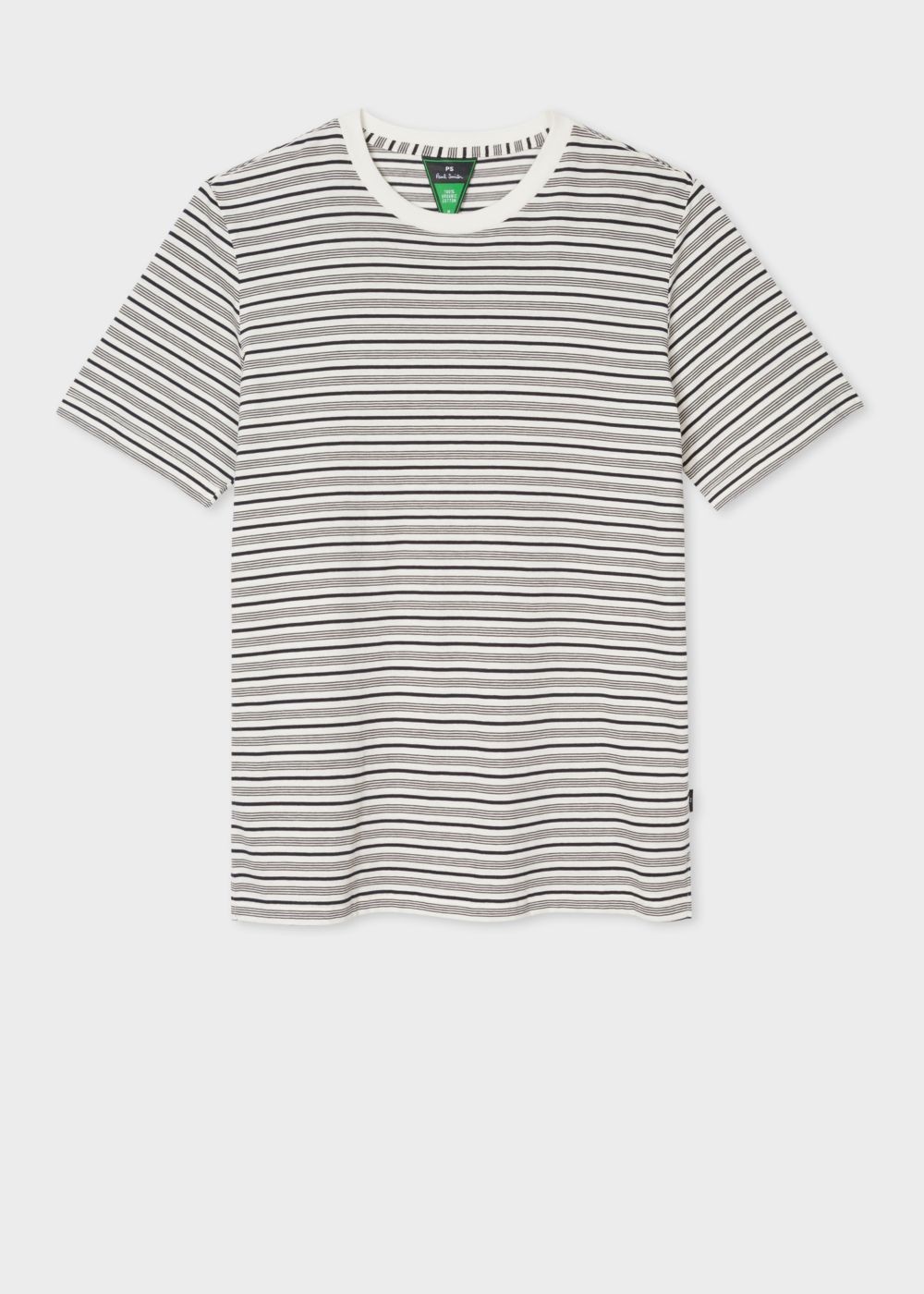 Paul Smith Men's White And Navy Stripe Organic-Cotton Tee