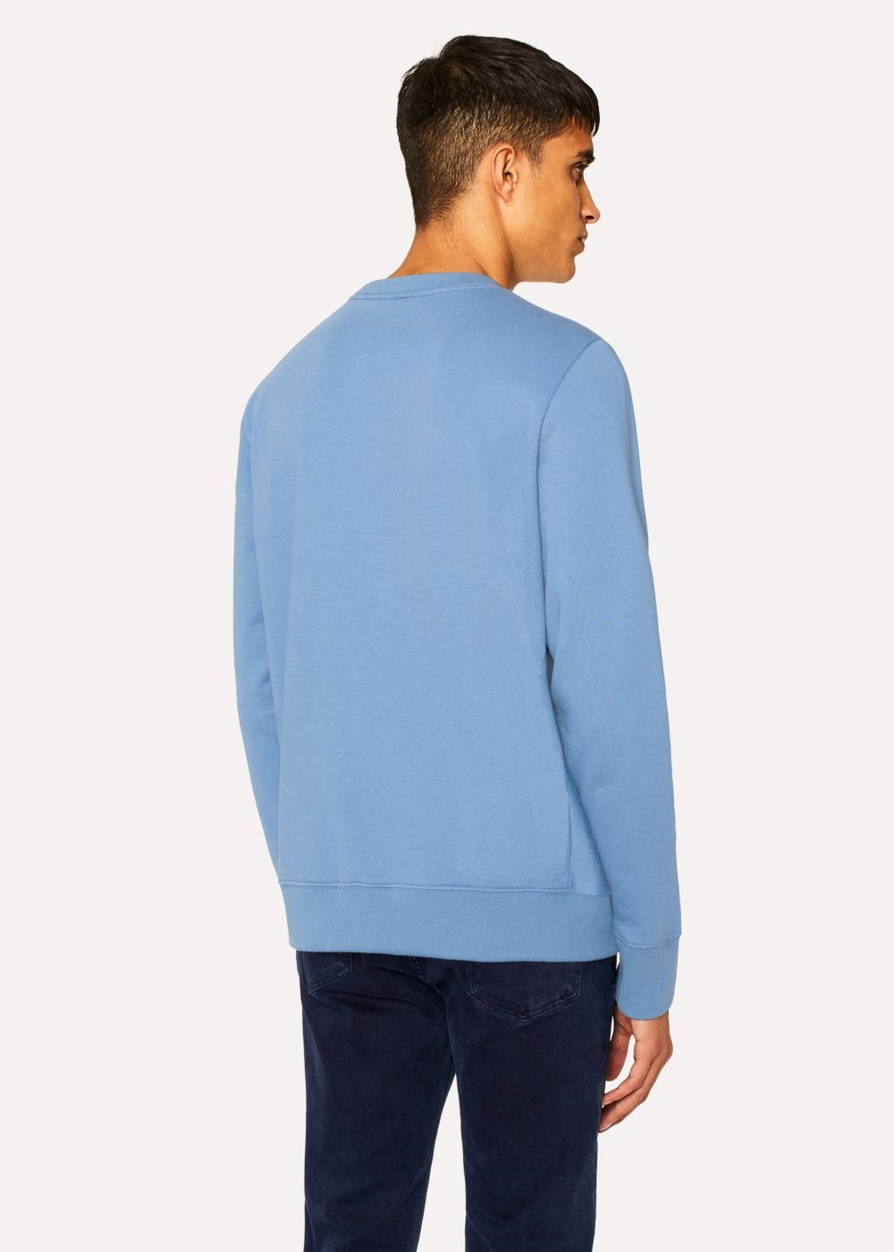 Paul Smith Men's Sky Blue Organic-Cotton Zebra Logo Sweatshirt