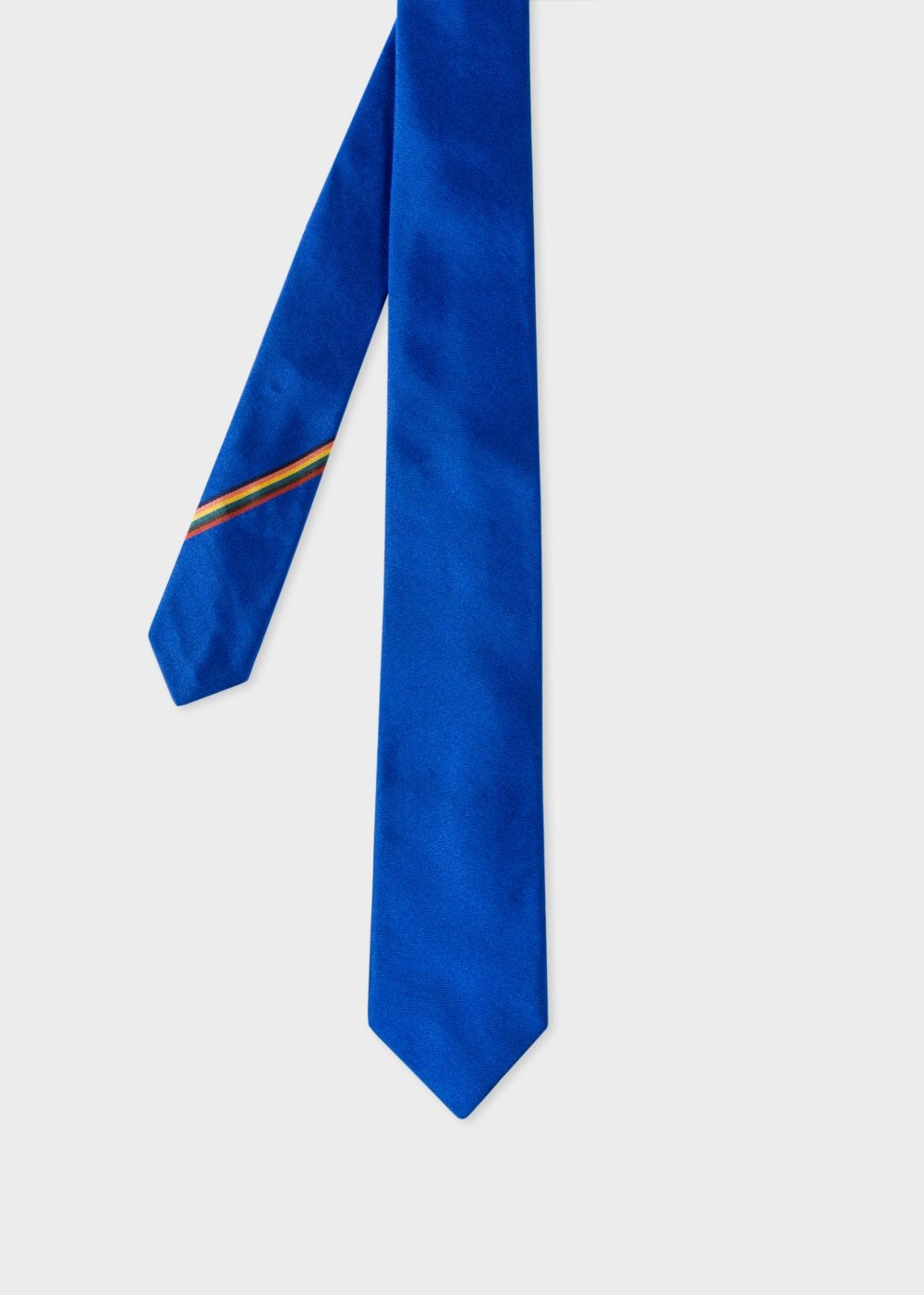 Paul Smith Men's Cobalt Blue Narrow Silk Tie With 'artist Stripe' Detail