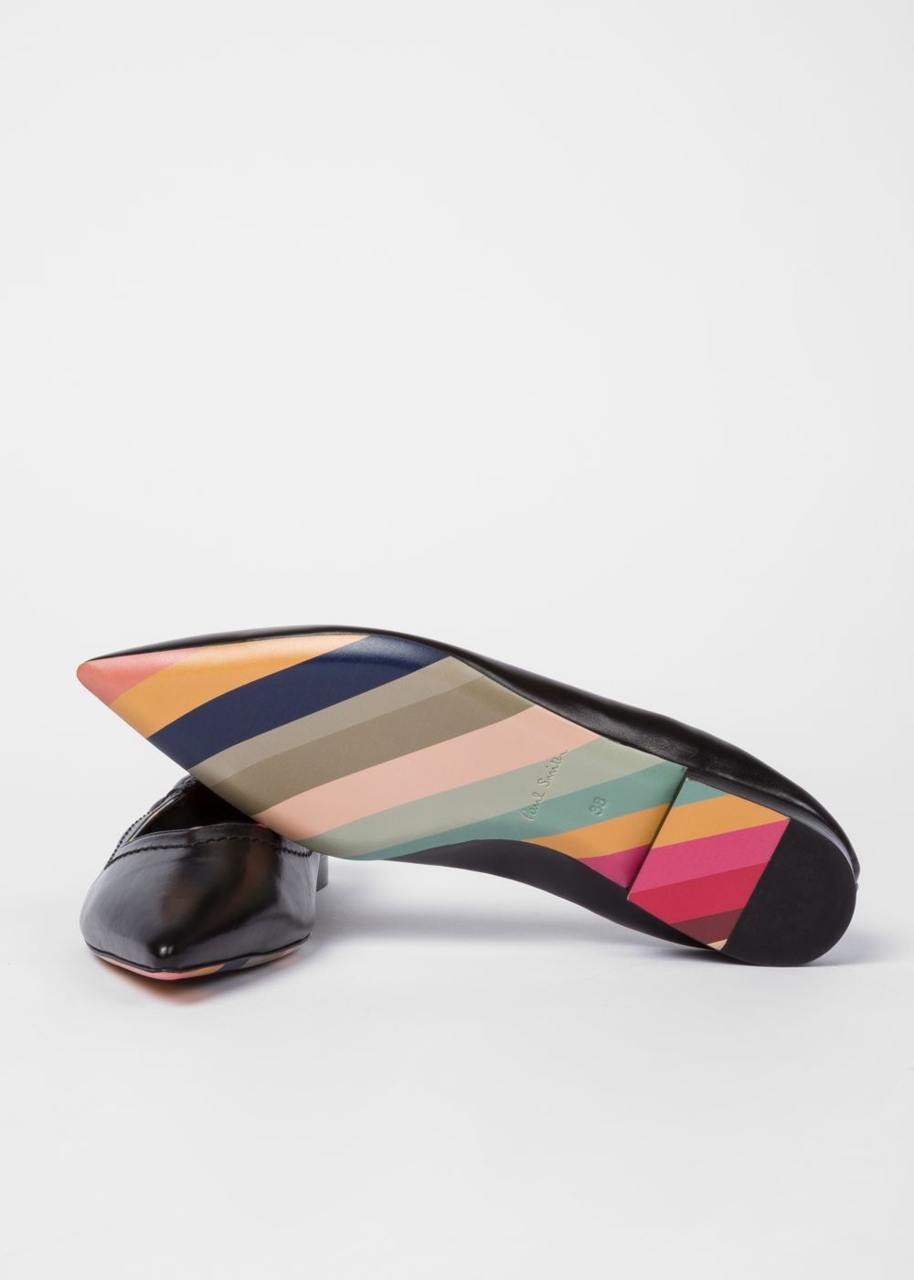 Paul Smith Women's Black 'lima' Leather Pumps With 'swirl' Details Trainers